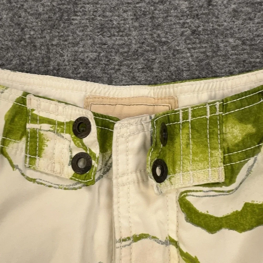 Hollister Board Shorts Mens XL Green Floral Hawaiian Swim Trunks Mesh Lined
